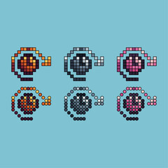 Poster - Pixel art stroke sets icon of redo time variation color. watch clock icon on pixelated style. 8bits perfect for game asset or design asset element for your game design. Simple pixel art icon asset.