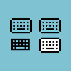 Fototapete - Pixel art outline sets icon of keyboard variation color. Keyboard icon on pixelated style. 8bits perfect for game asset or design asset element for your game design. Simple pixel art icon asset.