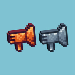 Poster - 
Isometric Pixel art 3d of megaphone icon for items asset. Megaphone icon on pixelated style.8bits perfect for game asset or design asset element for your game design asset.