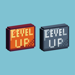 Fototapete - 
Isometric Pixel art 3d of level up icon for items asset.Level up icon on pixelated style.8bits perfect for game asset or design asset element for your game design asset.