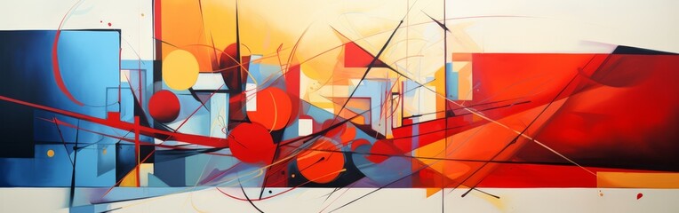 Wall Mural - Abstract background in bright colors, consisting of different figures. Suitable as a picture for interior or office decoration.