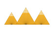 Yellow three egypt ancient pyramids of giza are egyptian pharaoh tomb vector icon design