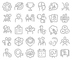 Wall Mural - Soft skills line icons collection. Thin outline icons pack. Vector illustration eps10