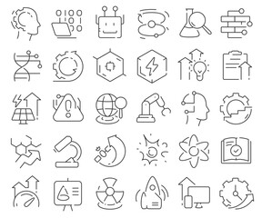 Poster - Science progress line icons collection. Thin outline icons pack. Vector illustration eps10
