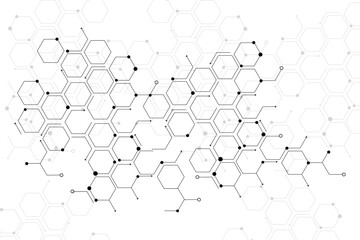 Abstract black hexagon pattern design with arrows and dots