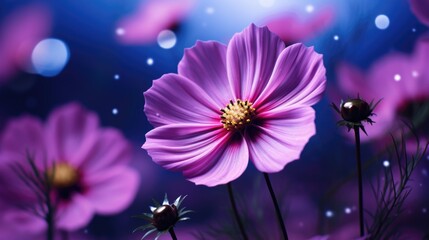 Poster - A close up shot of a pink flower in a field. Perfect for nature enthusiasts and floral-themed designs