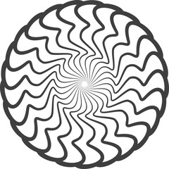 Poster - Spiral and swirl motion twisting circles design element set.