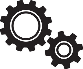 Wall Mural - Setting icon vector with work cog gear element. Cogweel mechanism symbol.