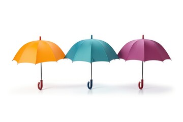 Poster - Three umbrellas arranged side by side. Versatile image suitable for various purposes
