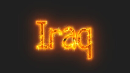 Wall Mural - 3D Iraq text poster art