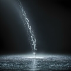 the splash of water coming out of a pipe on a black table