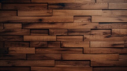 Poster - A detailed close up of a wood paneled wall. Suitable for interior design projects or architectural themes