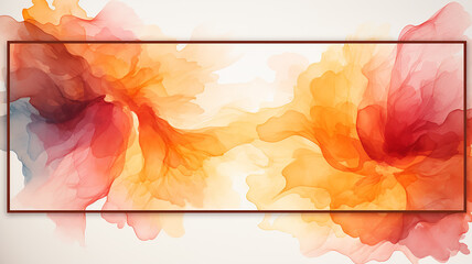 Wall Mural - orange ink spots of paint on a white background abstraction frame movement