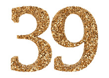 39 Number Gold Glitter
