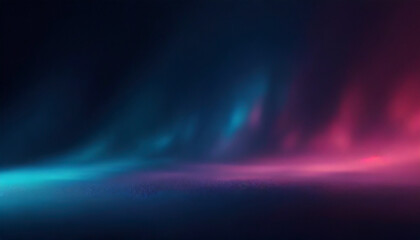 Wall Mural - Neon blur glow underwater background.Defocused blue pink red ultraviolet radiance soft texture on dark black abstract empty space background.Color light overlay.Copy space.