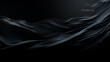 Abstract waves black background. Flowing silk fabric