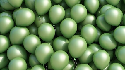 Wall Mural - Celadon balloon texture Background of many green balloons