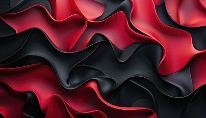 Abstract black and red wavy background