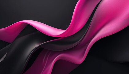 Wall Mural - Abstract black and pink wavy background