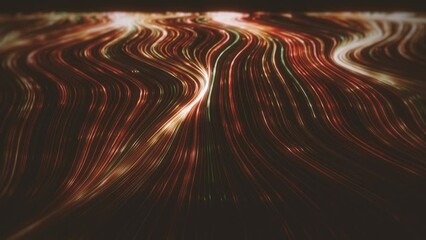 Poster - Abstract Streaming Lines Background/ 4k animation of an abstract background of flowing ans streaming light strings with depth of field