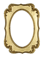 empty old colored picture or image frame. top view, studio photgraphed. isolated cutout on a transpa