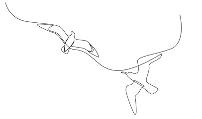 Seagulls fly over the surface of the sea. Small waves. World Maritime Day. template