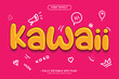 kawaii doodle text effect, editable vector text effect