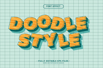 Wall Mural - hand-drawn doodle style text effect
