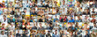 Panorama of workplace portraits of men as a career concept