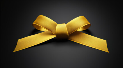 Wall Mural - Yellow bow on black background. Perfect for adding pop of color to any design