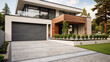 Modern glass-fronted house, premium architecture, luxury home