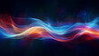 © cai - Digital technology blue rhythm wavy lines abstract graphic poster web page ppt background
