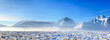 Panoramic Winter Scene with Fresh Snow and Blue Sky in Eastern Sierra California - 4K Ultra HD Image