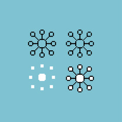 Poster - Pixel art outline sets icon of circle virus variation color. circle icon on pixelated style. 8bits perfect for game asset or design asset element for your game design. Simple pixel art icon asset.
