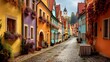 © Ziyan - Colorful street in the old town of Cesky Krumlov, Czech Republic
