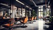 Men beauty hair salon or barber shop interior in luxury and elegant design. Hairdressing business concept. Created with Generative AI