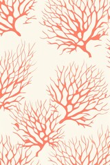  coral cool minimalistic pattern burnt coral over ivory background 