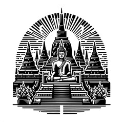 Wall Mural - illustration  design logo temple