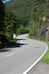 Poster - curvy road in a river valley in Luxembourg