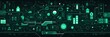emerald abstract technology background using tech devices and icons