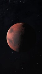 Wall Mural - red planet mars slowly turning in space concept vertical video