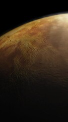 Wall Mural - vertical video of venus slowly turning in space concept covered in haze and atmosphere