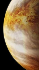 Wall Mural - vertical video of venus slowly turning in space concept covered in haze and atmosphere