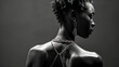 Porträt einer afrikanischer Frau. Rücken und Kopf