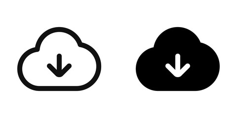 editable vector cloud download icon. part of a big icon set family. perfect for web and app interfac