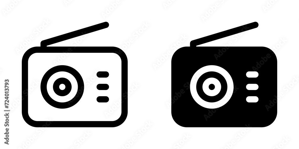 Editable vector vintage radio icon. Part of a big icon set family ...