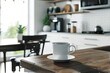 © Andrei Hasperovich - Kitchen island countertop with coffee set, modern kitchen background