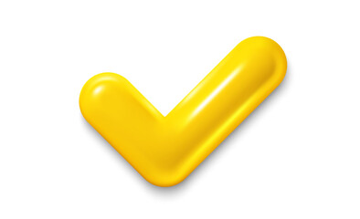 Aufkleber - yes or correct sign 3d illustration. realistic checkmark icon. interface check button, correct mark.