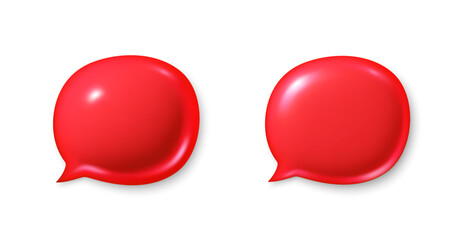 Poster - Speech bubble icons. 3d chat comment icons set. Talk message box. Modern realistic 3d design. Support speech bubbles, chat message box. Social media dialog banner. Vector illustration