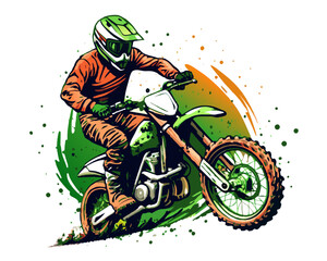 Canvas Print - motorcross t shirt design illustration vector